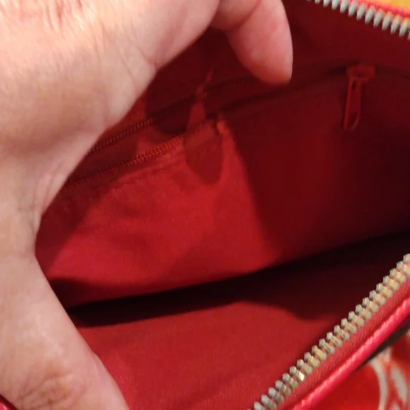 - - Nanette Lepore wild berry faux leather scarf and medallion crossbody - Picture 8 of 8